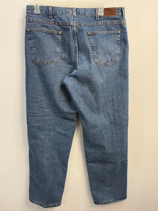 LL Bean Plaid Lined Jeans (38x32)