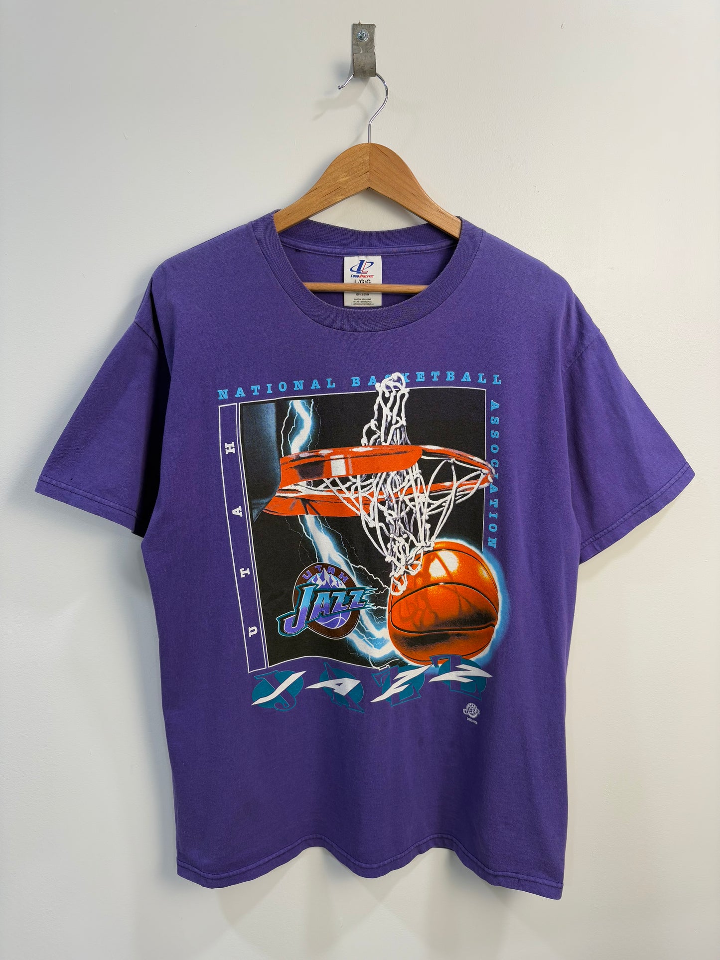 90s Logo Athletic Utah Jazz t-shirt (Large)